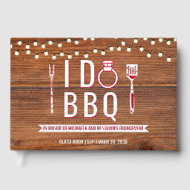 Jag Gör BBQ Rustik Förlovningsfest Par Fest Gästböcker
