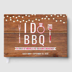 Jag Gör BBQ Rustik Förlovningsfest Par Fest Gästböcker