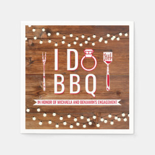Jag Gör BBQ Rustik Förlovningsfest Par Fest Pappersservett