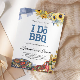 Jag gör BBQ Rustik Solros Förlovningsfest Inbjudningar