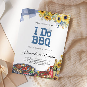 Jag gör BBQ Rustik Solros Förlovningsfest Inbjudningar