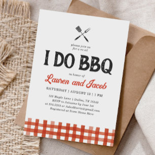 Jag gör BBQ Rustika Par Bröllopsdusch Inbjudan