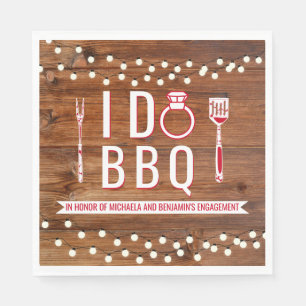 Jag gör BBQ Rustika Par Shower Förlovningsfest Pappersservett