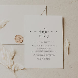 Jag gör BBQ: s minimalistiska Förlovningsfest Silv Inbjudningar