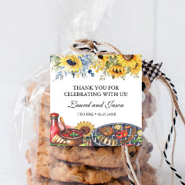 Jag Gör BBQ Solros Rustik Förlovningsfest Fyrkantigt Klistermärke