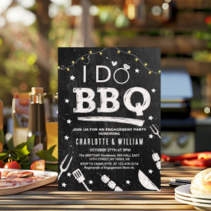 Jag gör BBQ-strängljus lantlig förlovningsfest Inbjudningar