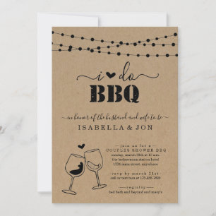 Jag gör BBQ Vin-popens Förlovning för duschduschar Inbjudningar
