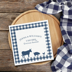 Jag gör BBQ Vintage Farmhouse Navy Blue Play Pappersservett