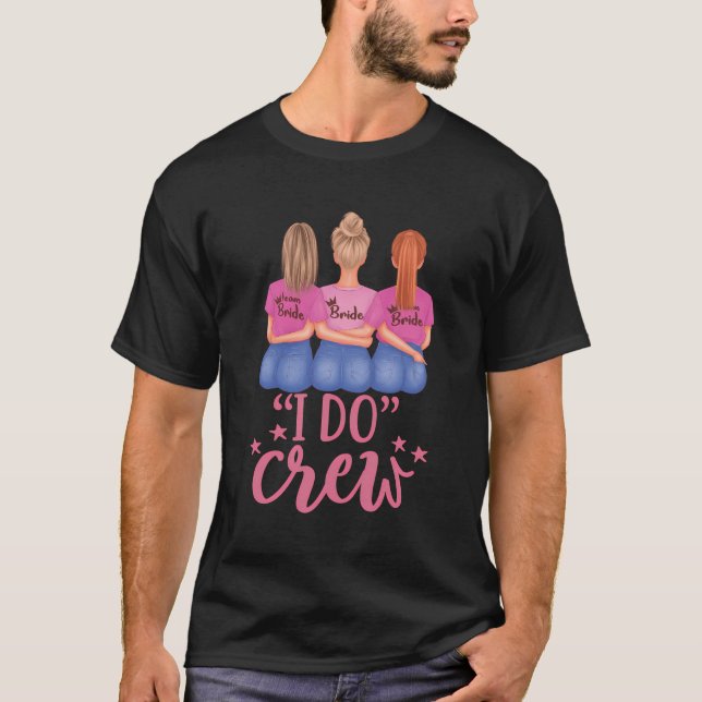 Jag gör besättningsklänningar svart och vit brud m t shirt (Framsida)