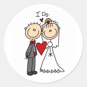 Jag gör Bröllop Ceremony Sticker Runt Klistermärke