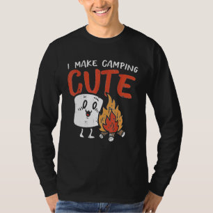 Jag gör Camping Cute Marshmallow Campfire Camper K T Shirt