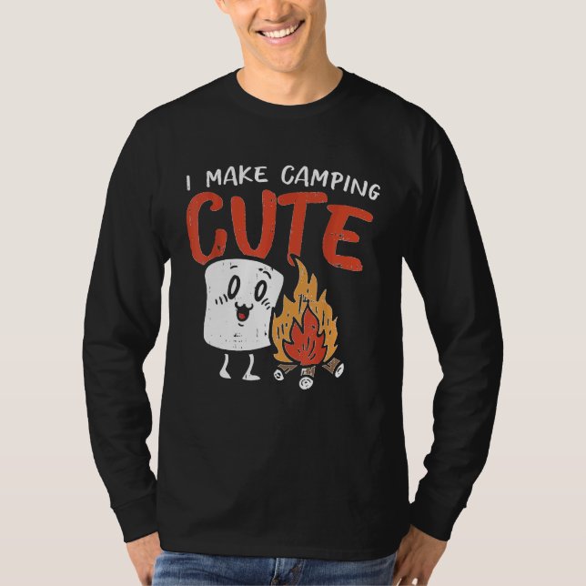 Jag gör Camping Cute Marshmallow Campfire Camper K T Shirt (Framsida)