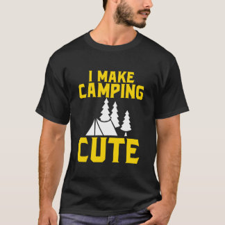 Jag gör camping söt pojke t shirt