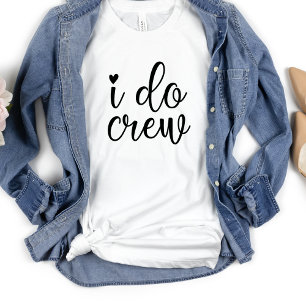 Jag gör Crew Roligt Hjärt Vit Sängkantsfest T Shirt