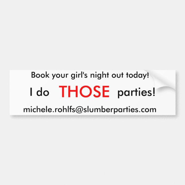 Jag gör, DE, partyn! , michele.rohlfs@slumberp.. Bildekal (Framsidan)