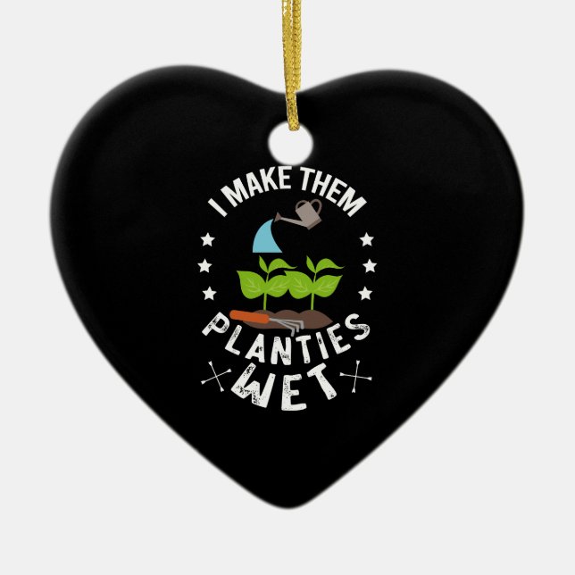 Jag gör dem till Blöt Gardener Gift Julgransprydnad Keramik (Framsidan)