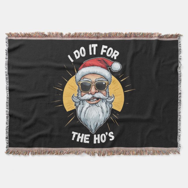 Jag gör det för bröstet Roligt jul tomte Filt (Framsidan)