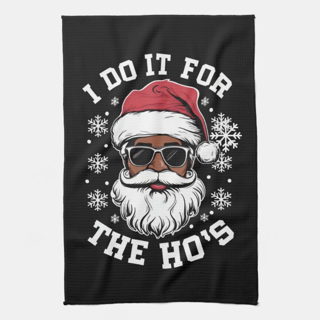 Jag Gör Det För Hos Jul Afrikansk Tomte  Kökshandduk (Vertikal)