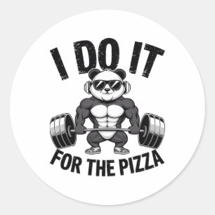 Jag Gör Det För Pizza Barbell Bodybuilders Bodybui Runt Klistermärke