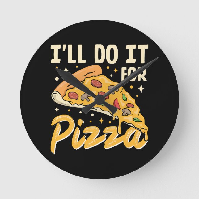 Jag Gör Det För Pizzans Skull Rund Klocka (Framsida)