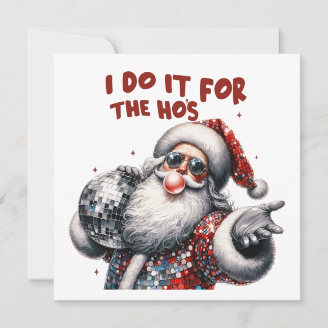 Jag gör det för tjejerna, Retro Santa Inbjudningar (Framsida)