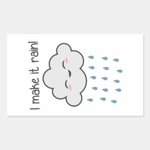 Jag gör det till Cute Storm Cloud Rektangulärt Klistermärke