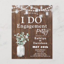 Jag gör Elegant Eucalyptus Mason Burk Förlovningsf Inbjudan Vykort