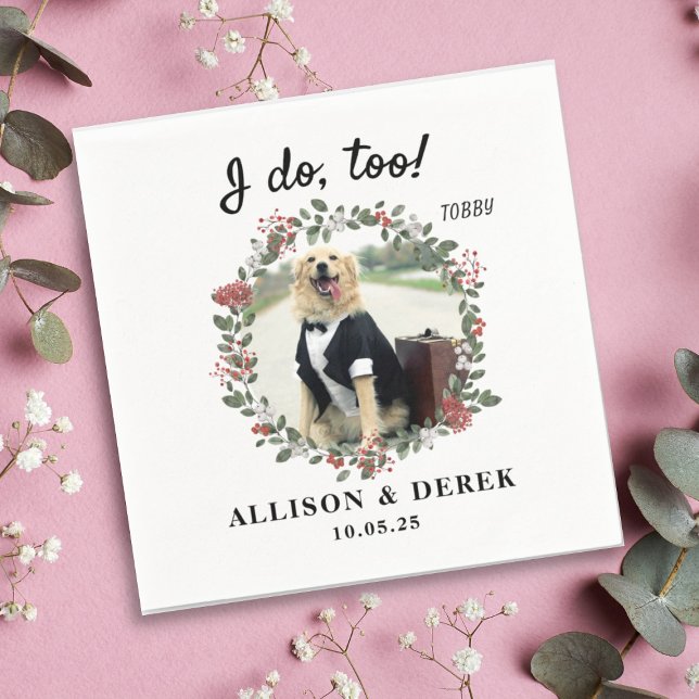 Jag gör för att klassa Hund Photo Bröllop Pappersservett (Skapare uppladdad)