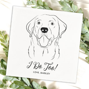 Jag gör för Personlig Cute Labrador Hund Bröllop Pappersservett