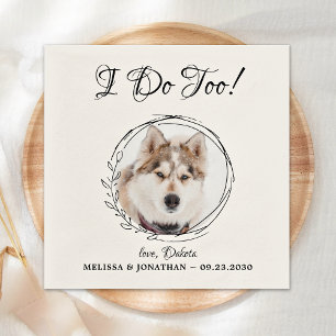 Jag gör för Personlig Pet Photo Hund Bröllop Pappersservett
