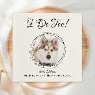 Jag gör för Personlig Pet Photo Hund Bröllop Pappersservett