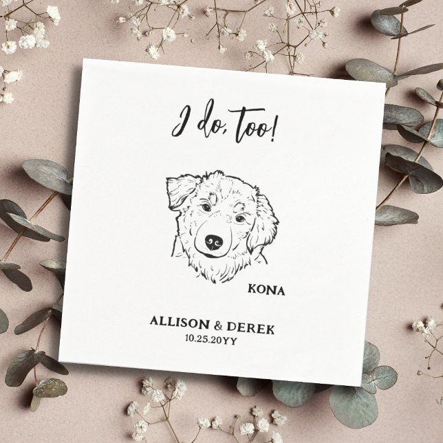 Jag gör för Personlig Teckning Hund Pet Namn Bröll Pappersservett (Skapare uppladdad)