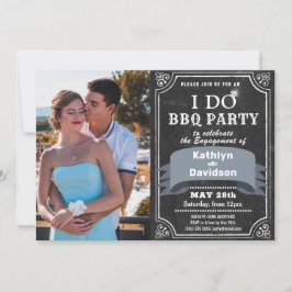 JAG GÖR Förlovning 4, Photo Black Chalkboard BBQ P Inbjudningar