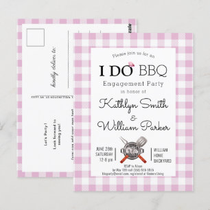 JAG GÖR Förlovning Cute Rosa Play BBQ-inbjudan Vykort