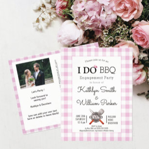 Jag gör Förlovning Foto Rosa Play BBQ-inbjudan Vykort
