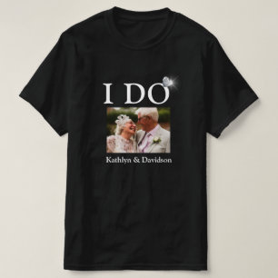 JAG GÖR Förlovning Ring par Photo Namn Minimalist T Shirt