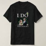 JAG GÖR Förlovning Ring par Photo Namn Minimalist T Shirt<br><div class="desc">Jag gör Förlovning Ring Couppes foto och Namn minimalistiska Lycklig och Roligt T-Shirt. Fira din speciella händelse med den här söta T-Shirt. Alla texterna är i förväg ordnade så att du enkelt och snabbt kan ändra dem med dina egna detaljer.</div>