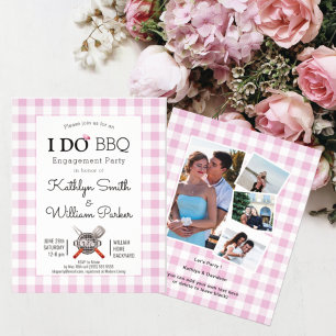 JAG GÖR Förlovning Rosa Play 4 Photo BBQ-inbjudan Julkort