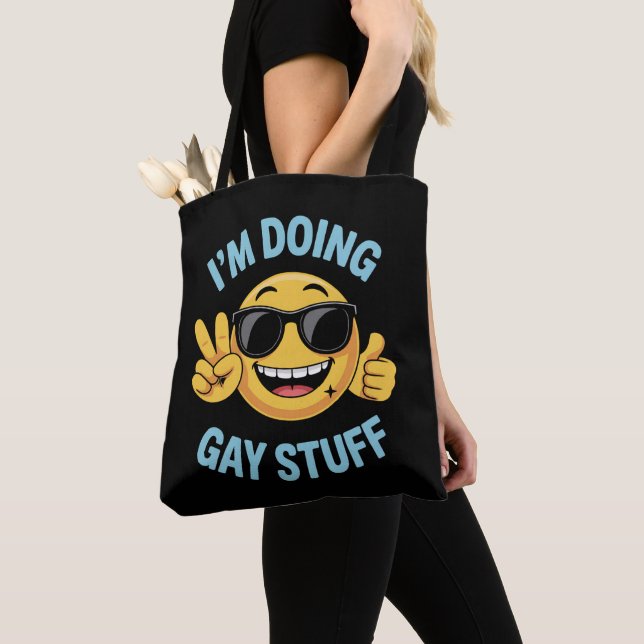 Jag gör gay-grejor Meme Roligt LGBTQ Pride Tygkasse (Närbild)