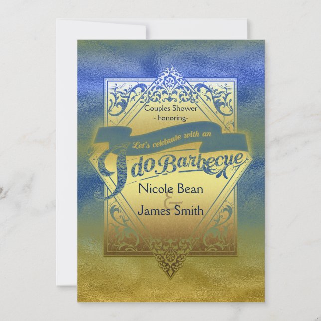 Jag gör grill BBQ Strand Dusch Bröllop Inbjudningar (Framsida)