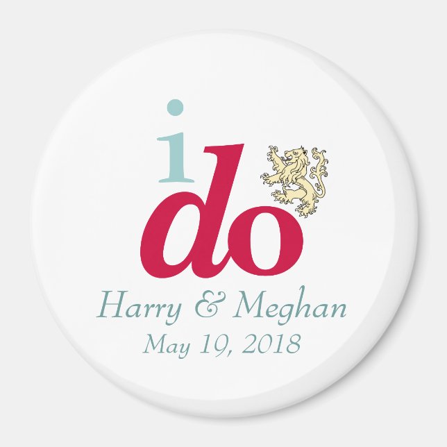 Jag gör Harry & Meghan Royal Bröllop Magnet (Framsidan)