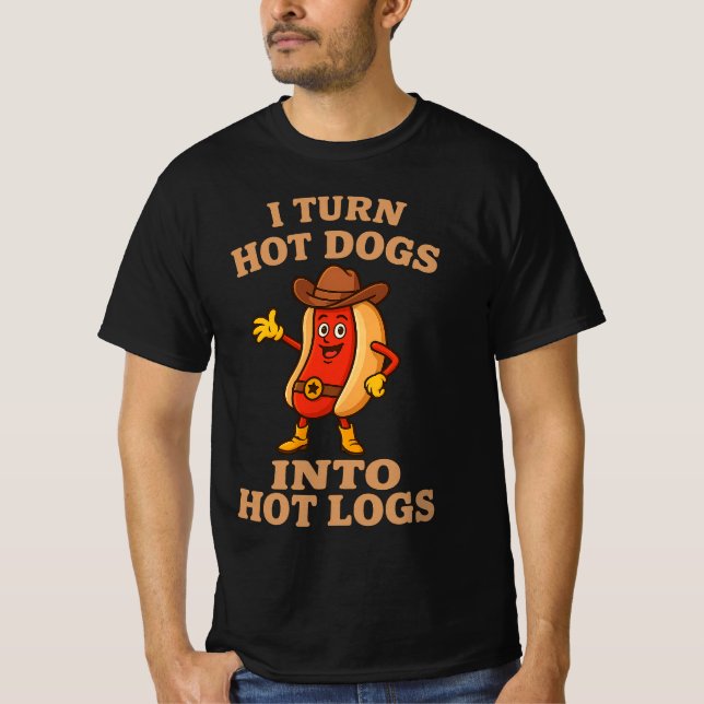 Jag gör Hett Hundar till Hett Logs Funny Joke Bath T Shirt (Framsida)