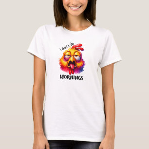 Jag gör inte förmiddagar trött tupp t shirt