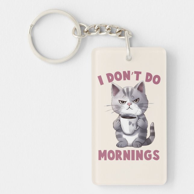 Jag gör inte förmidningar - Grått Cat med kaffe (Framsidan)