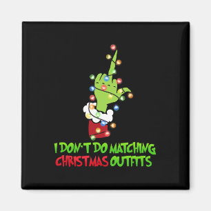 Jag gör inte matchande julkläder Xmas Familj  Magnet