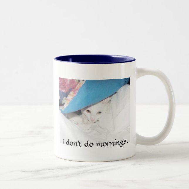 Jag gör inte mornings. Två-Tonad mugg (Höger)