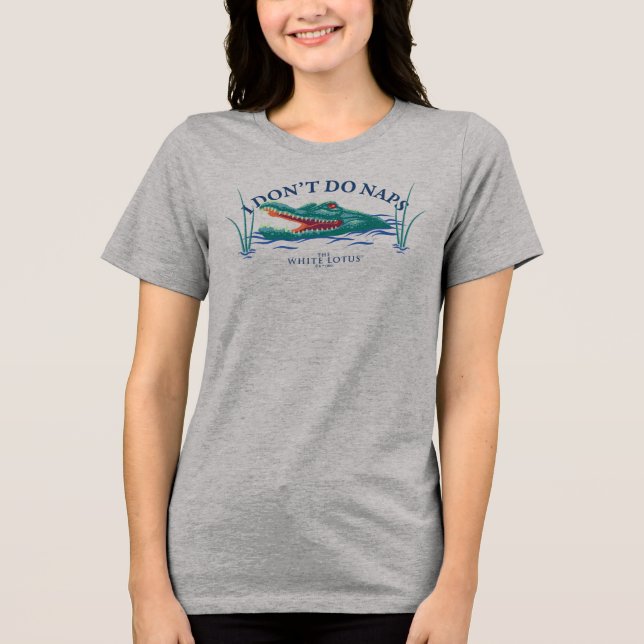 Jag gör inte Naps Alligator - vitlotus T Shirt (Framsida)