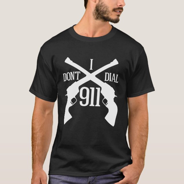 Jag gör inte ringer 911 - mörk t-shirt (Framsida)