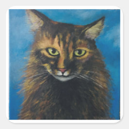 Jag gör katten fyrkantigt klistermärke