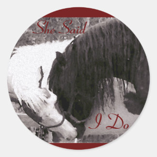 "Jag gör" kuvertförseglingar för häst Runt Klistermärke